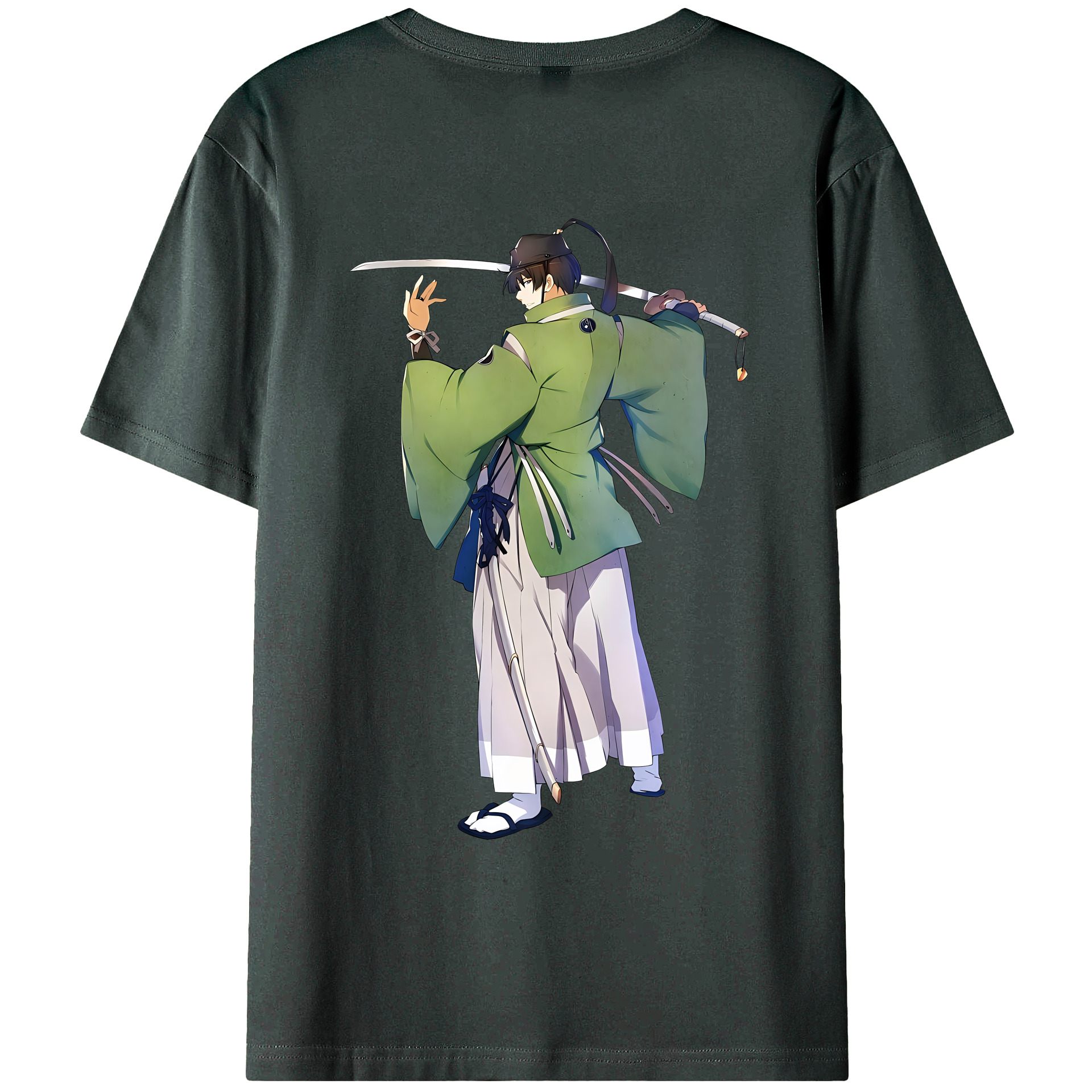 （画像用） 刀剣乱舞 Touken Ranbu 綿100％ メンズ半袖Tシャツ（バックプリント） 通気性